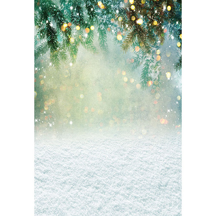 Avezano Snow In Winter With Sparkle Bokeh Photography Backdrop-AVEZANO