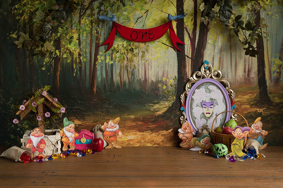 Avezano Magic Mirror And The Dwarf In The Fairy Forest 1st Birthday Cakesmash Photography Backdrop