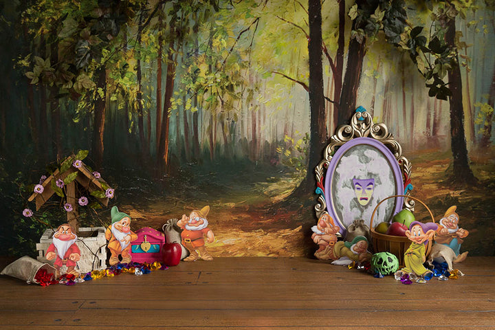 Avezano Magic Mirror And The Dwarf In The Fairy Forest 1st Birthday Cakesmash Photography Backdrop-AVEZANO