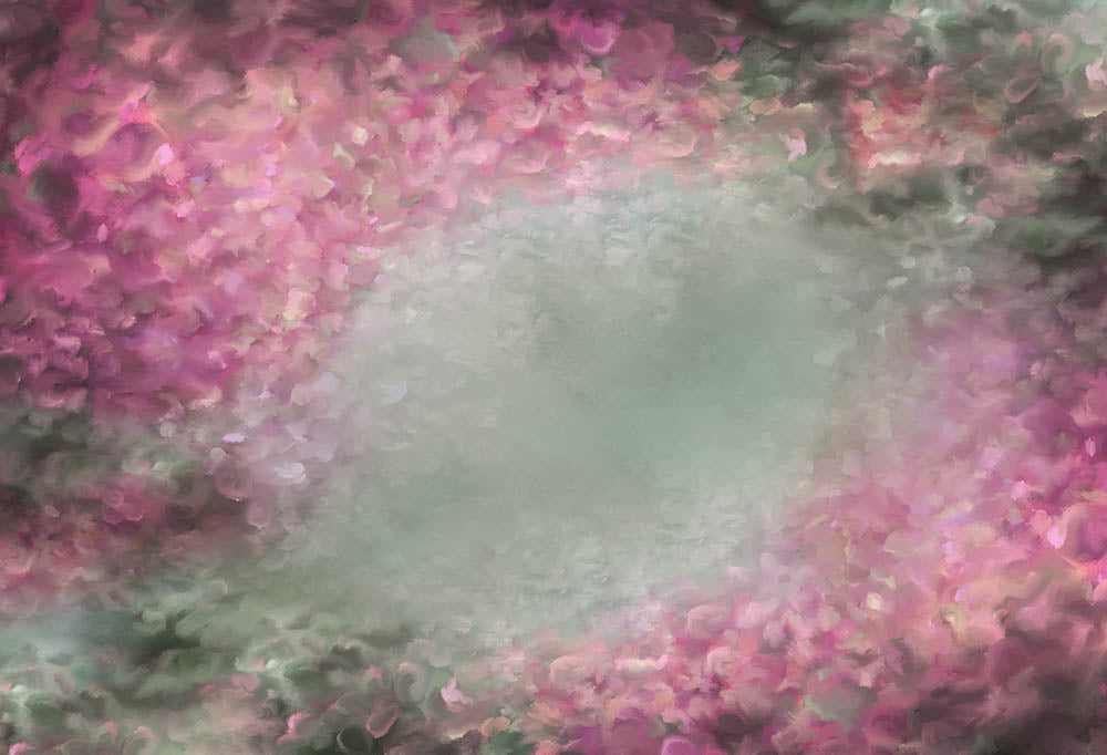 Avezano Pink Artistic Hand Painted Abstract Flowers Photography Backdrop-AVEZANO