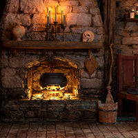 Avezano Witch’s Fireplace Halloween Backdrop for Photography-AVEZANO
