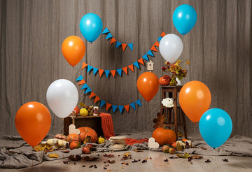Avezano Thanksgiving Pumpkin And Balloons Backdrop For Photography-AVEZANO