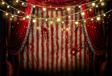 Avezano Circus Red Curtain Halloween Backdrop for Photography-AVEZANO
