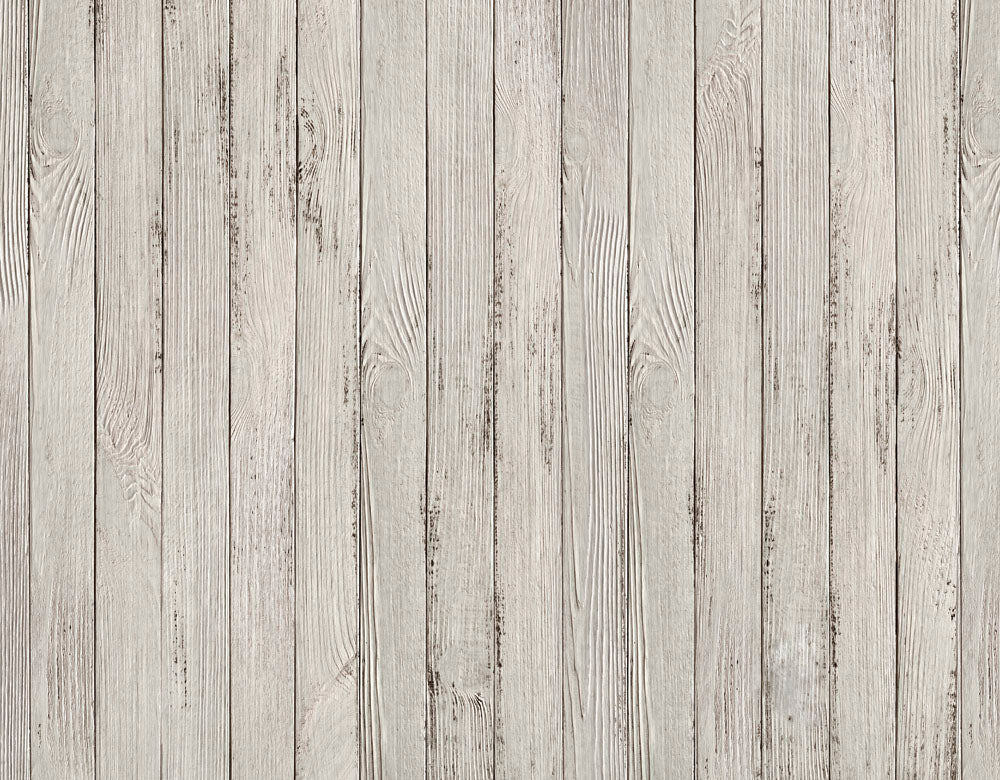Avezano White Retro Wooden Wall Textured Rubber Floor Mat