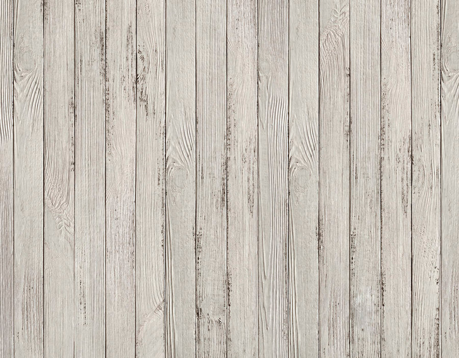 Avezano White Retro Wooden Wall Textured Rubber Floor Mat