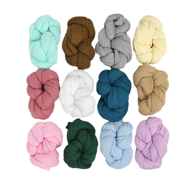 Avezano Solid Color Newborn Stretch Knitted Wrap Photography Props